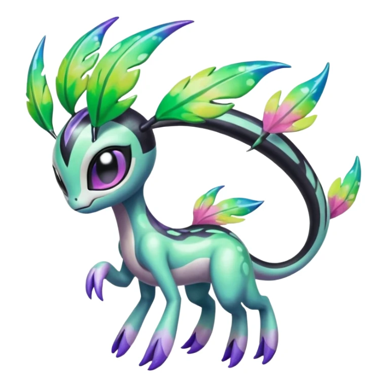 Colorful Shiny Edgy Cool Badass Painted Splashed Exotic Meloetta-Palkia-Virizion-Venom-Stitch-Fakémon-creature-hybrid sticker