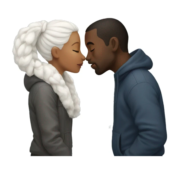 Black man kissing a snow bunny sticker