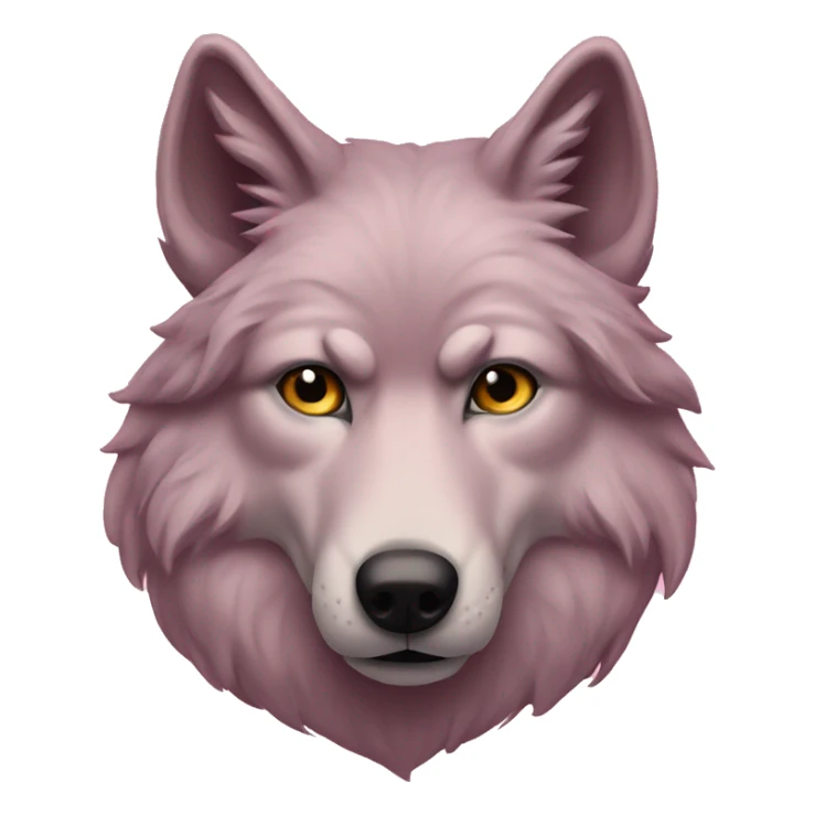Old wolf portrait in one pink color  sticker