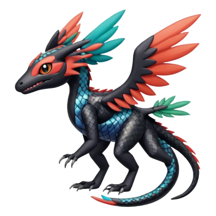 Meloetta-Salandit-Nargacuga-Pokémon-Fakémon-fusion-hybrid-creature sticker