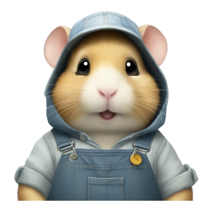 hamster in overalls inscription "Nanxing" sticker