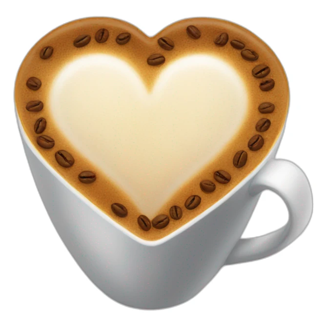 Cup of coffee heart sticker
