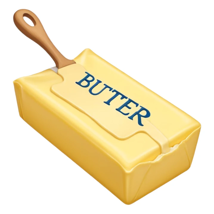 Create an image with butter and text that says butter  sticker