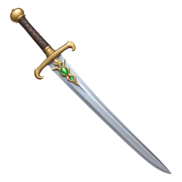 simple expressive Zulfiqar sword emoji with split tip and decorative handle, Apple emoji style, no text sticker