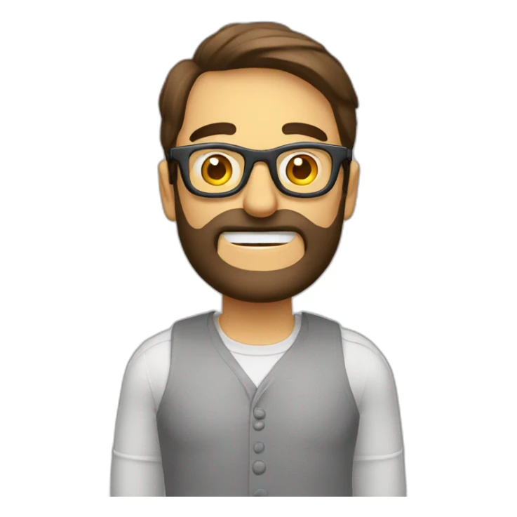 Hombre semi calvo son lentes sobriendo sticker