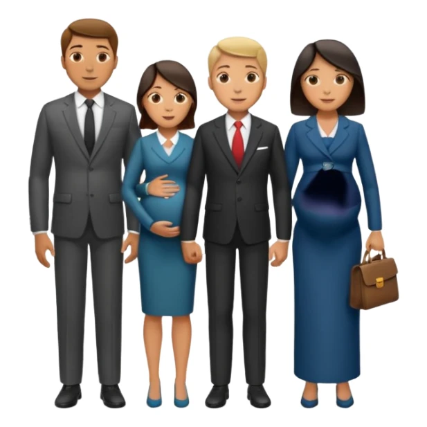 Ok keep this just change it a bit. Make them separate from each other so you know who who’s on the side and who’s on the dad side dad‘s family is standing next to him, wife family standing next to her. And T he wife is pregnant. sticker