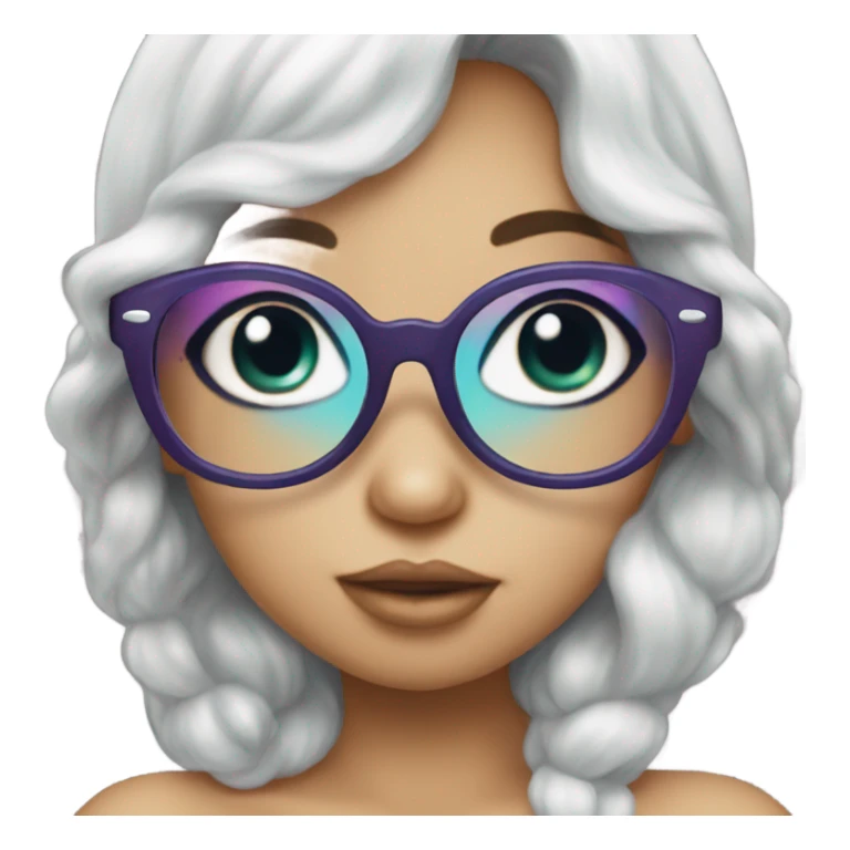 little cute mermaid kiss wearing glasses  sticker