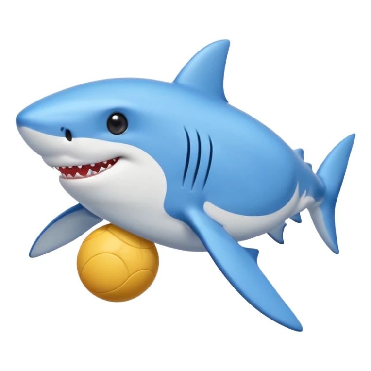mały słodki shark z piłkom sticker