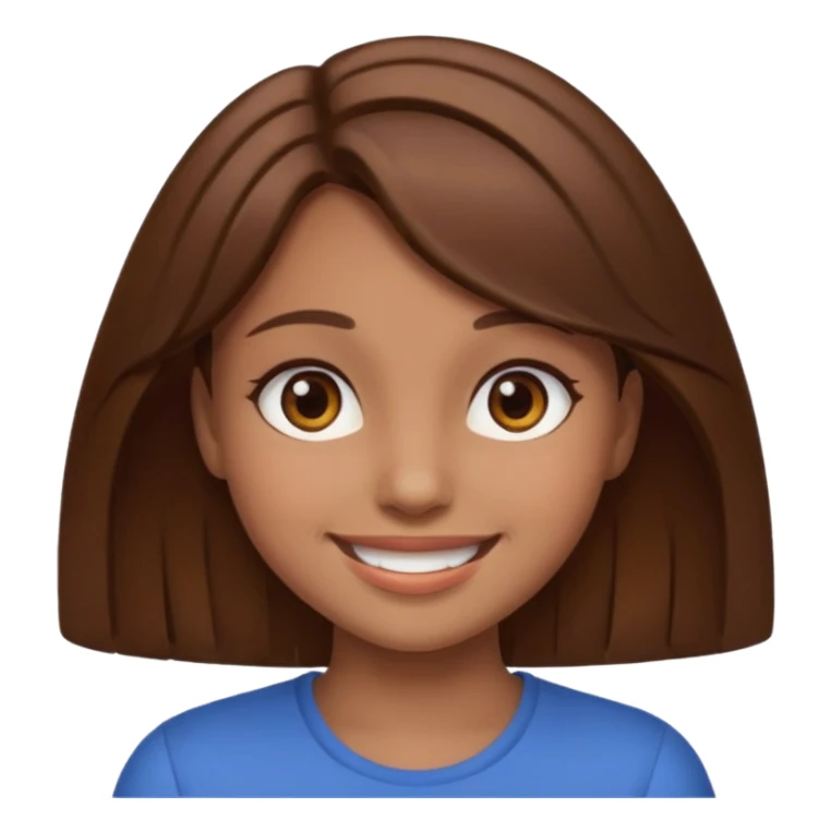 Girl brown hair like emoji sticker