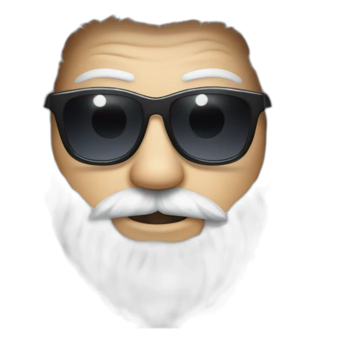 Father Frost in sunglasses glasses in a fur coat sticker