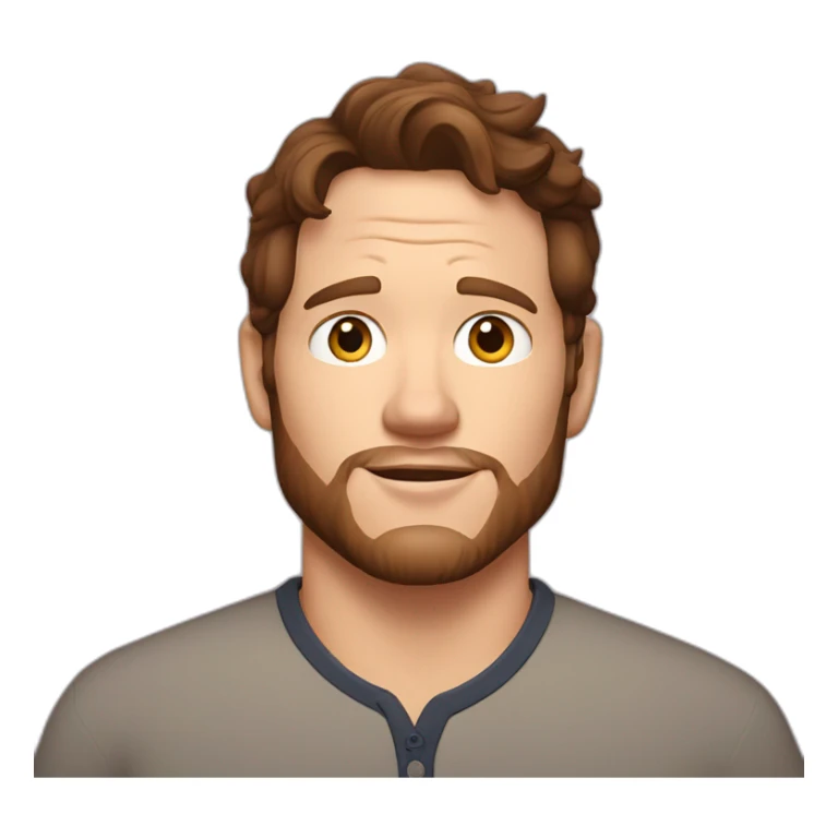 Chris Pratt brunette cartoon wearing henley sticker