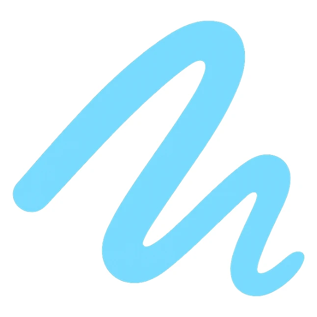 Remove all outlines from the image, keep only the light blue stroke filled, and remove the background completely. sticker