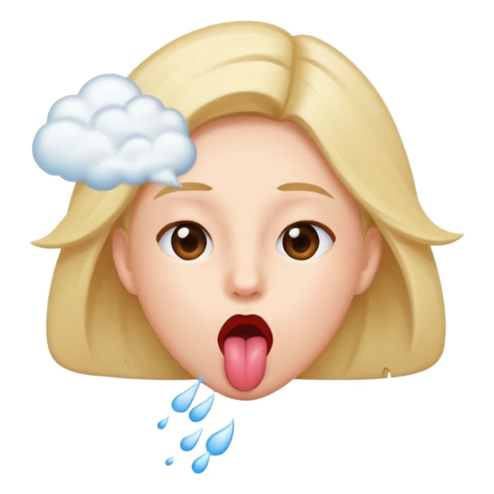 Face blowing air like “ptttt” with tongue out sticker