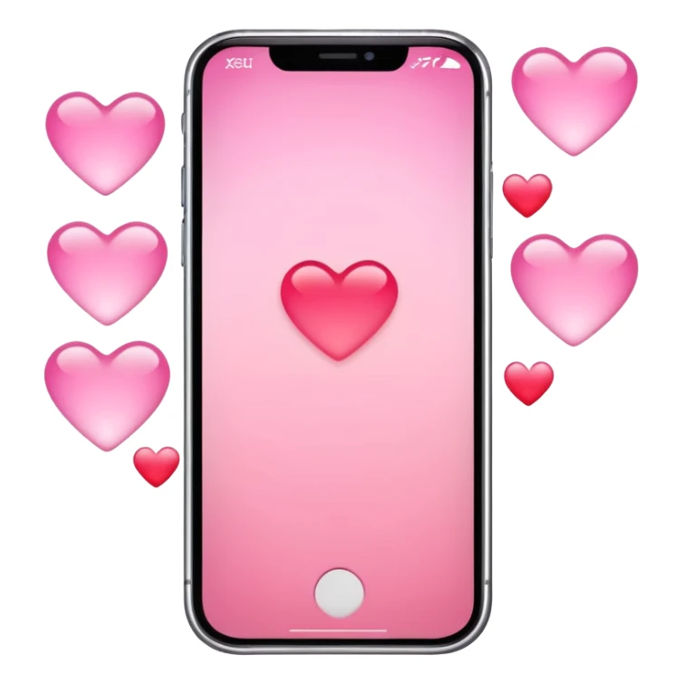A pink iPhone with notification bubbles popping up nonstop, all with your name and hearts.  sticker