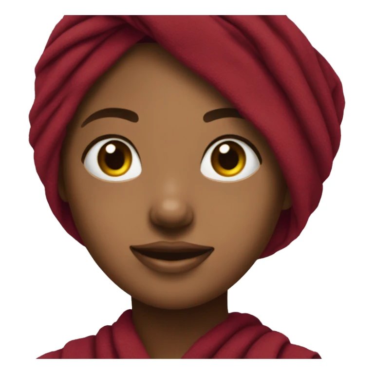 girl with a burgundy towel on her head sticker
