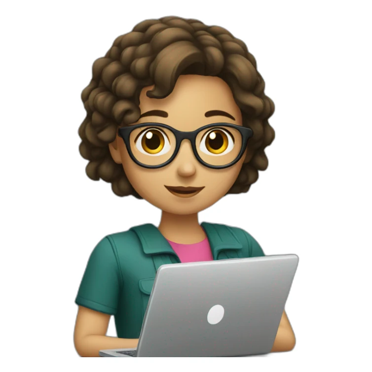 Spanish a girl with her laptop sticker