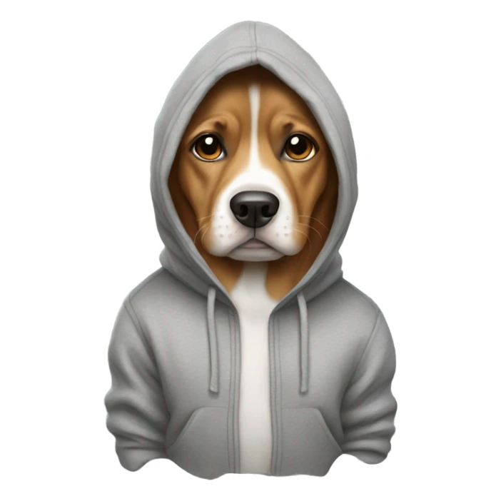 Dog wearing a hoodie  sticker