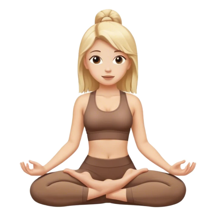 White girl with blonde hair doing yoga brown set sticker