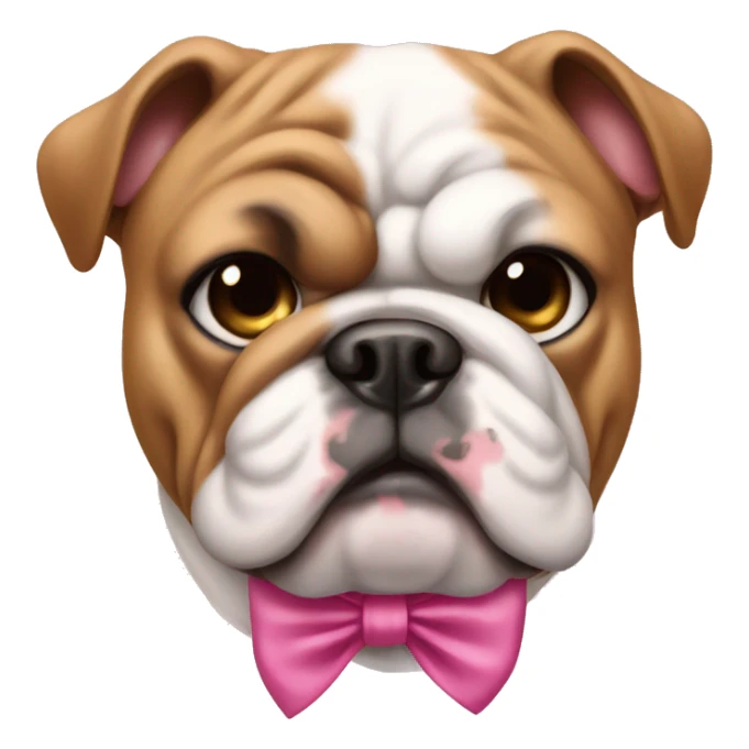 Bulldog with a little pink bow on it’s head  sticker