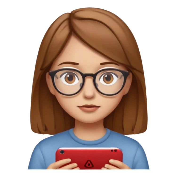 una ragazza con capelli castano chiaro con occhiali guarda netflix sticker