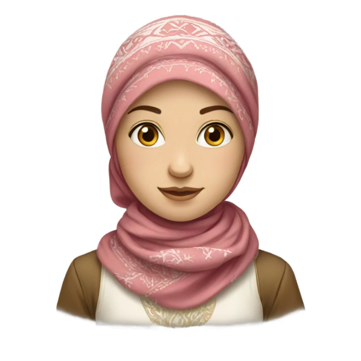 Russian girl in a traditional headscarf sticker