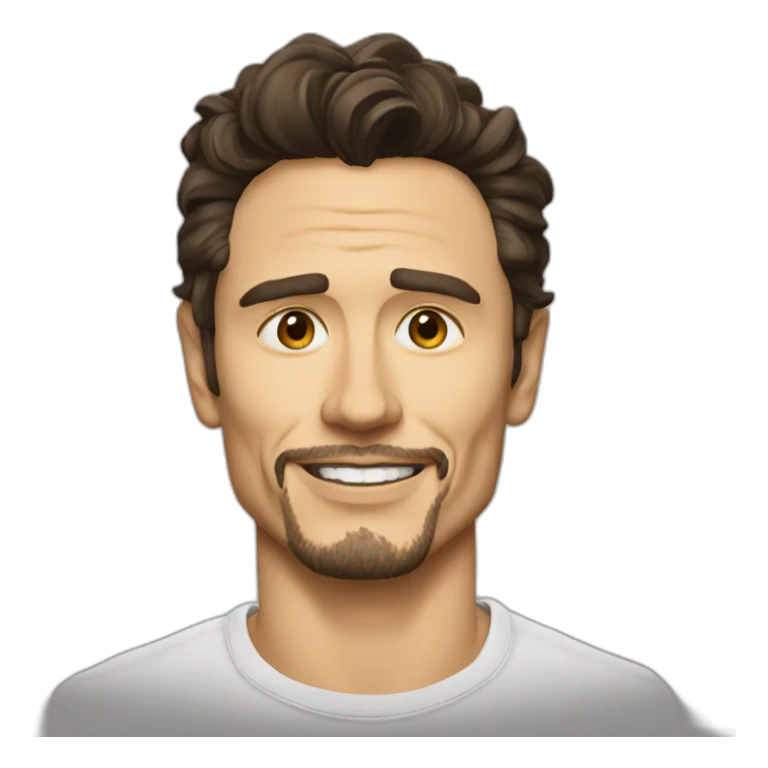 james franco cartoon wearing shirt sticker