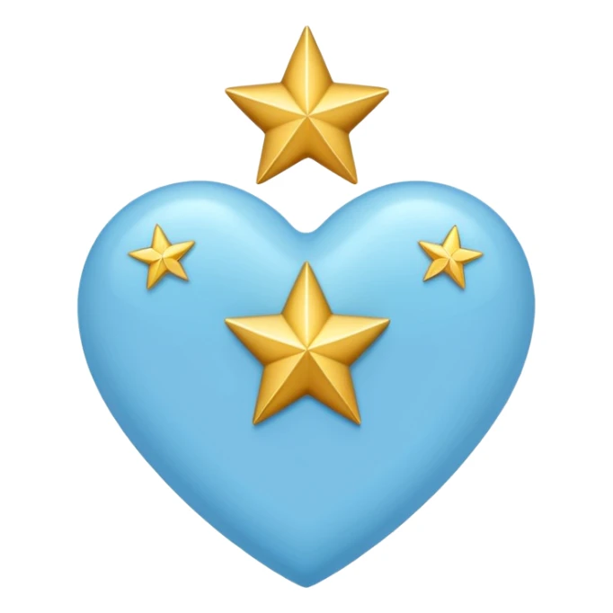 lightblue heart whit 3 stars pointing sticker