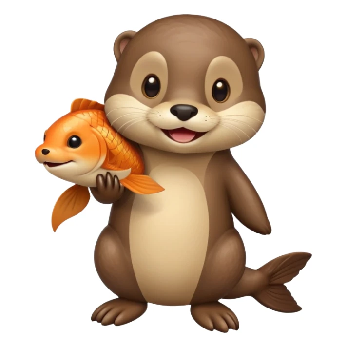 Otter wearing a fish costume  sticker