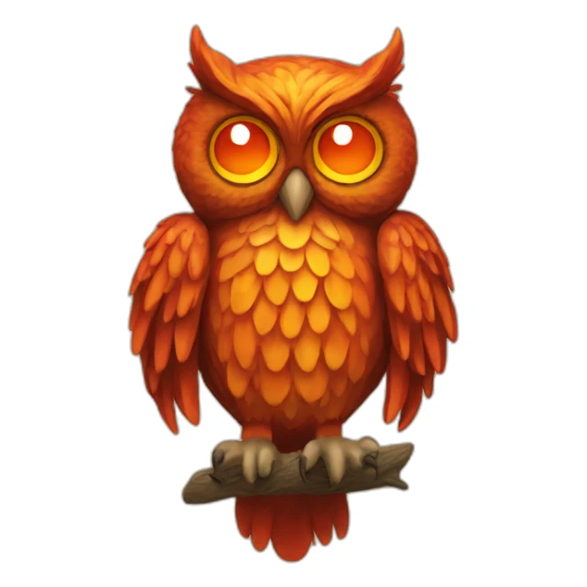 an owl with nine fiery tails sticker