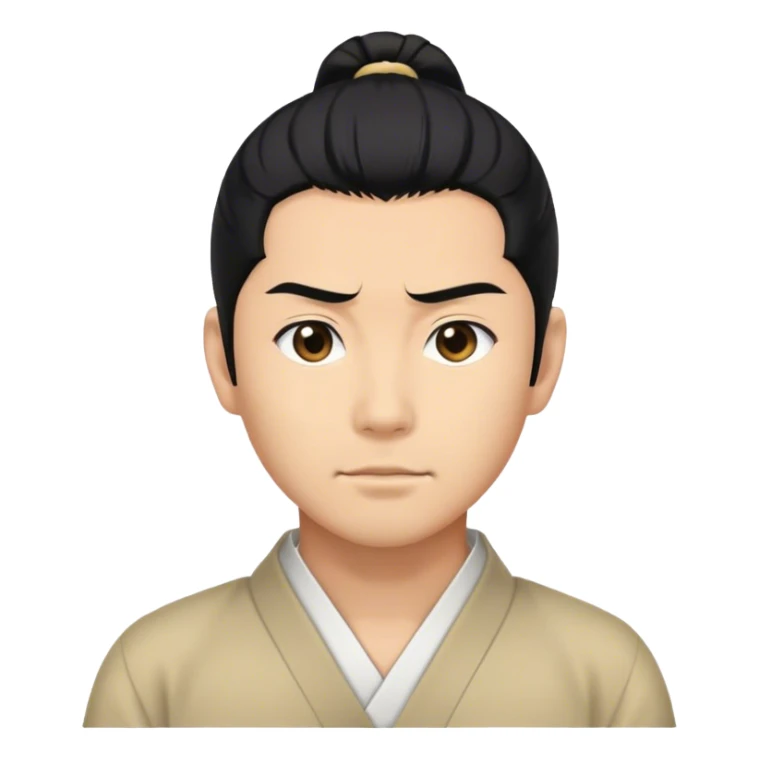 Pony tail Japanese man with black hair sticker