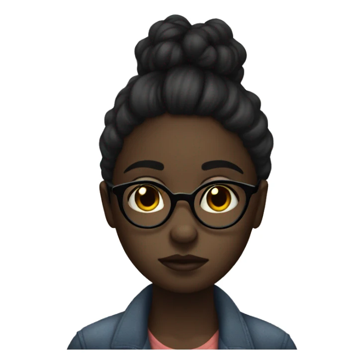 darkskin girl with glasses sad goodbye  sticker