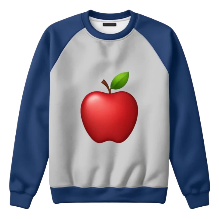 classic crewneck sweatshirt, apple emoji style sticker