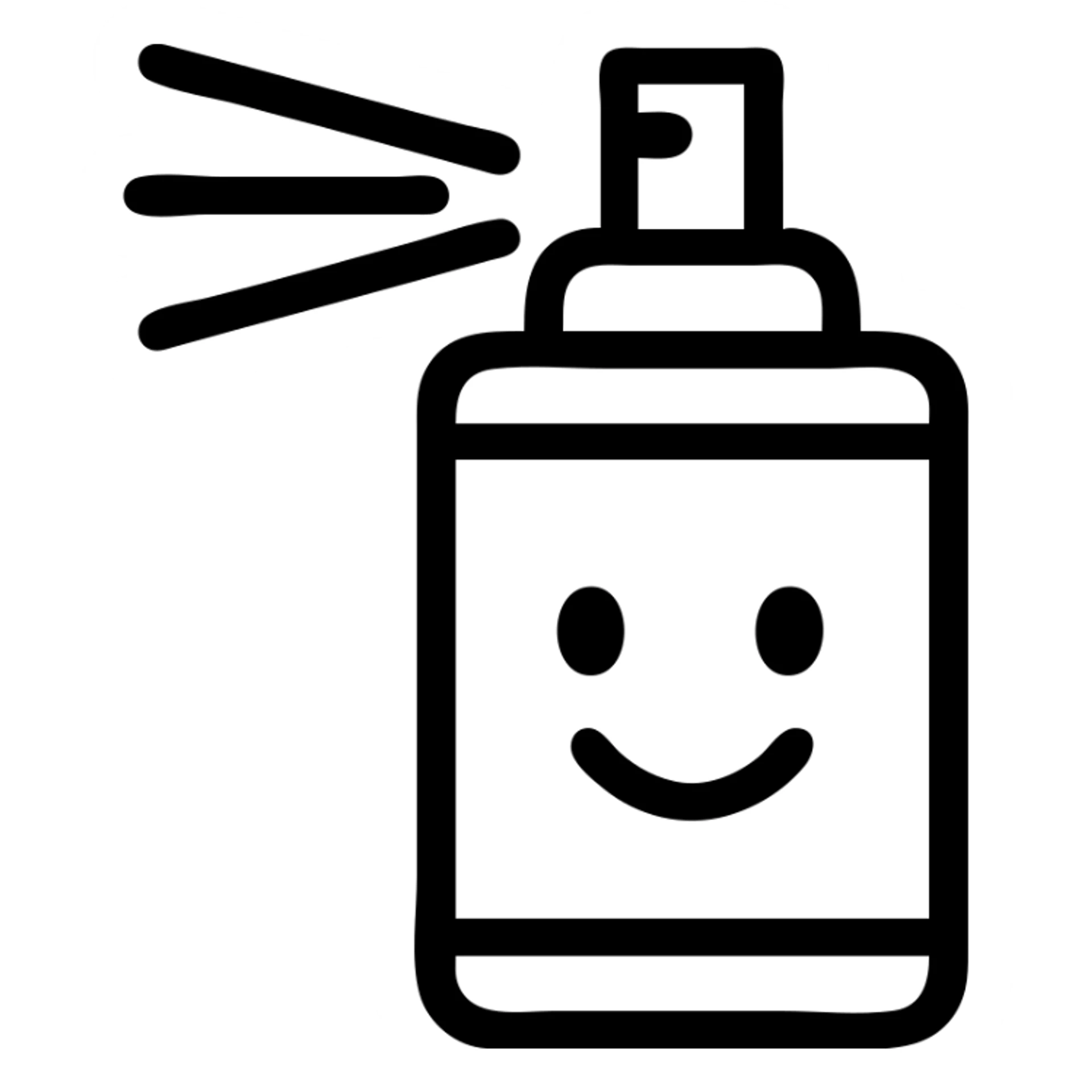 cartoon spray can, simple and cheerful, outlined sticker