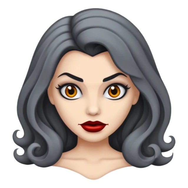 vampira com a cor de pele cinza, cabelo ondulados sticker
