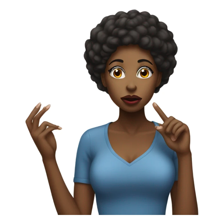 Black woman blowing kiss sticker
