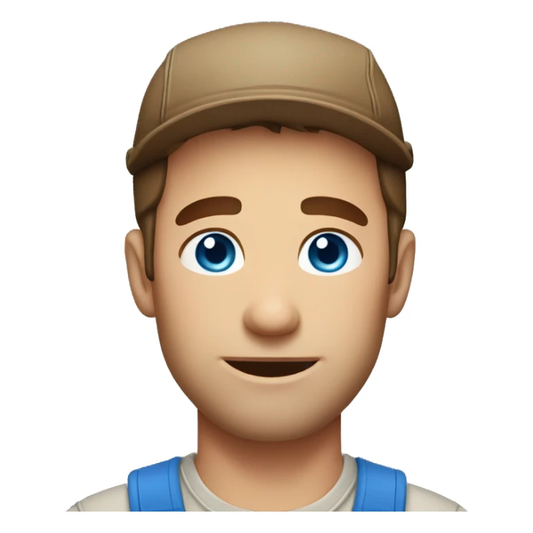 brown hair blue eyes man farmer  sticker
