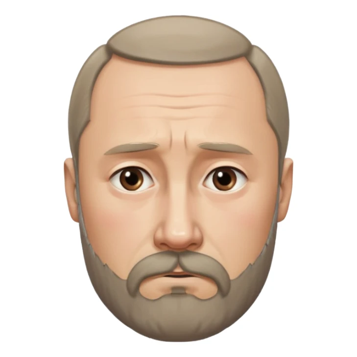 sad face of putin with a hitler-style beard sticker