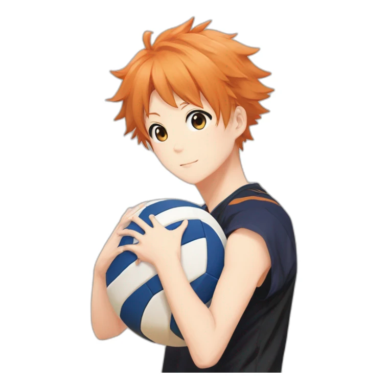 Hinata Shoyo in Haikyuu with volleyball's ball sticker