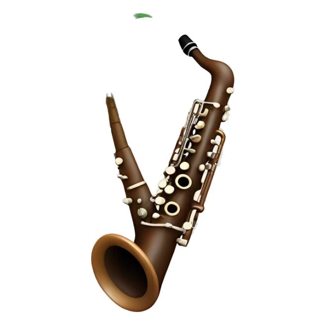 A clarinet with a palm tree engraved on the barrel  sticker