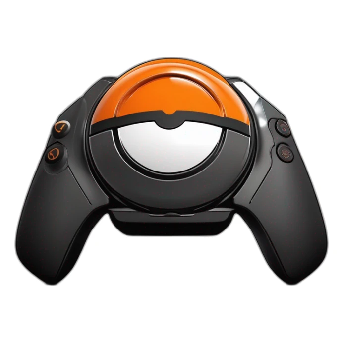 Pokeball orange color with logo geek joystick sticker