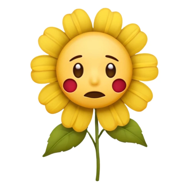 Pensive emoji with wilted flower  sticker
