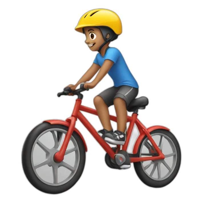 Kid on bike with wearing helmet and shoes sticker