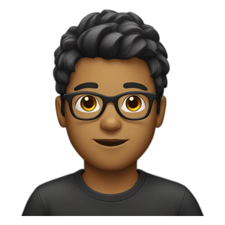 Boy with eyewear and hair black sticker