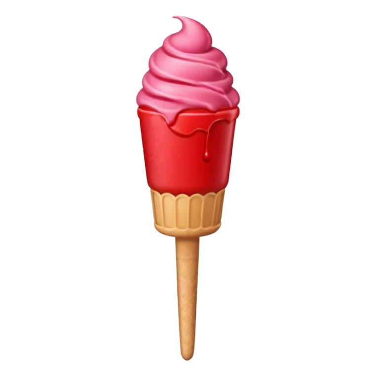 Red frozen juice ice cream on a stick 3d sticker