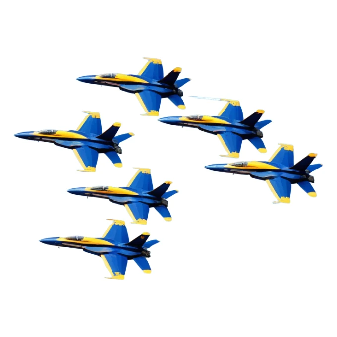 four US Navy Blue Angels f/a-18s flying in diamond formation sticker