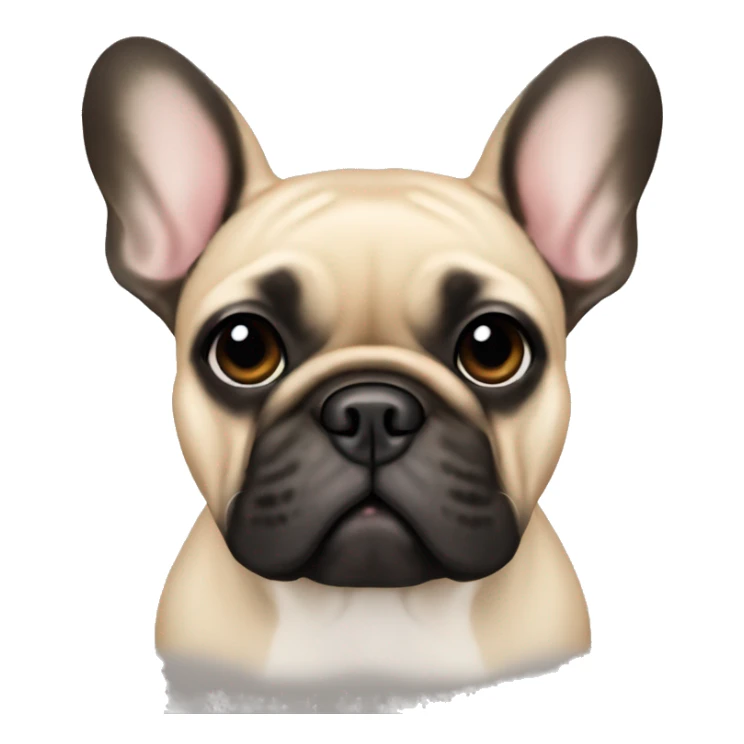 Beige French bulldog with black ears  sticker