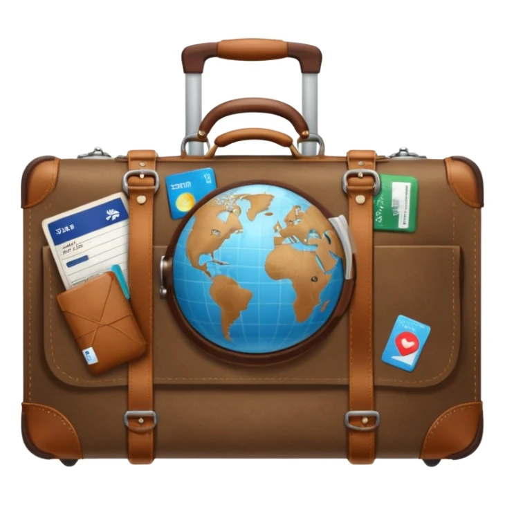 TRAVEL , travel bag , pass board, plane, glob sticker