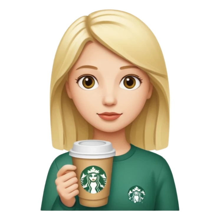 Blond girl with Starbucks cup sticker