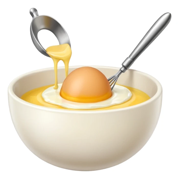 beaten egg in a bowl, There is a whisk inside the bowl. sticker