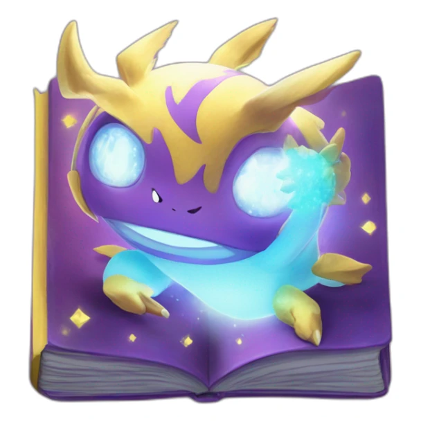 Pokemon enchanted book from the future, glow, shiney, there are pokemon sticker